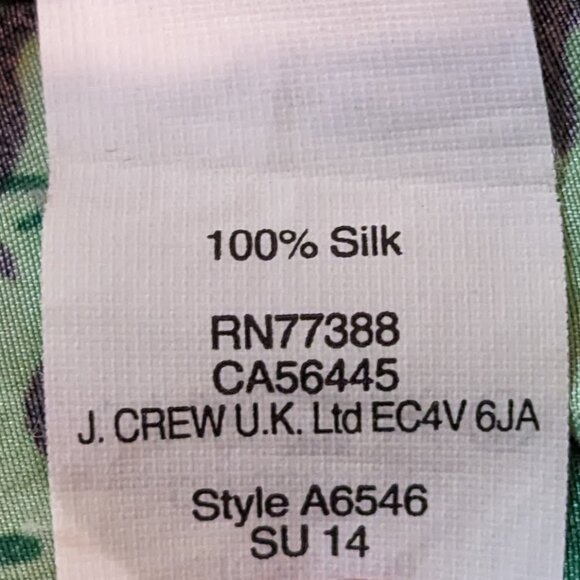 J Crew 100% silk geometric patterned shirt - Picture 2 of 4